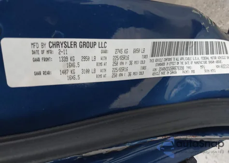 2011 Dodge Grand Caravan Mainstreet из США, поврежденный, VIN 2D4RN3DG5BR678398